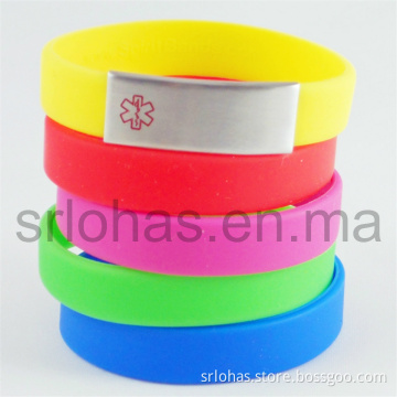 Waterproof Silicone Medical Alert ID Bracelet Wholesale (LH-112)